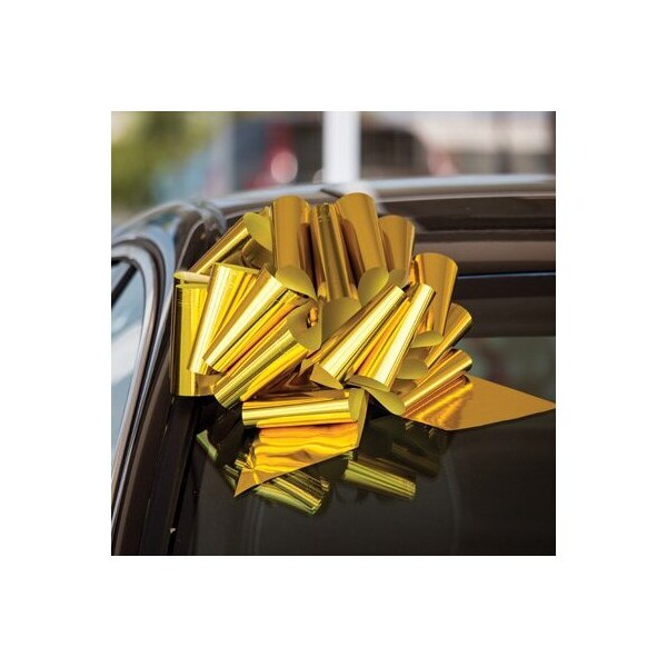 Car Dealer Depot Holiday Pull Car Bow: Gold 535H-GO - main